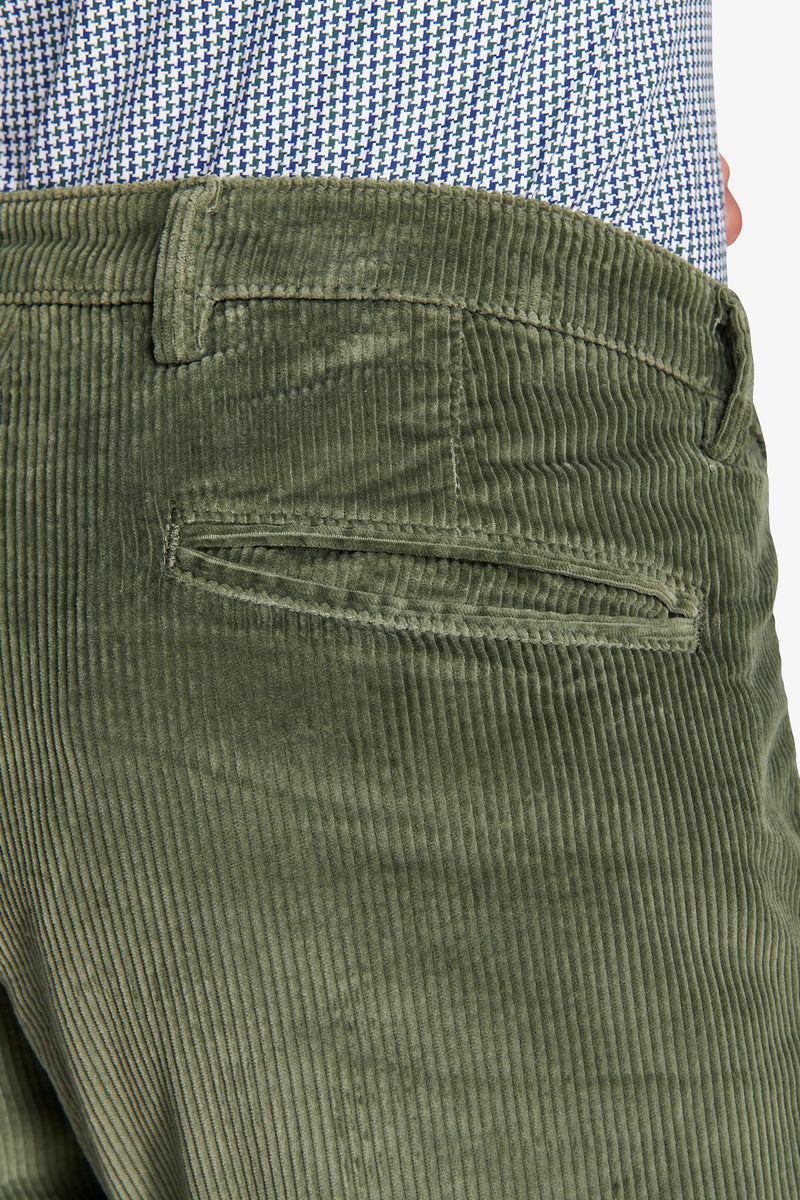 Pantaloni velluto millerighe verde