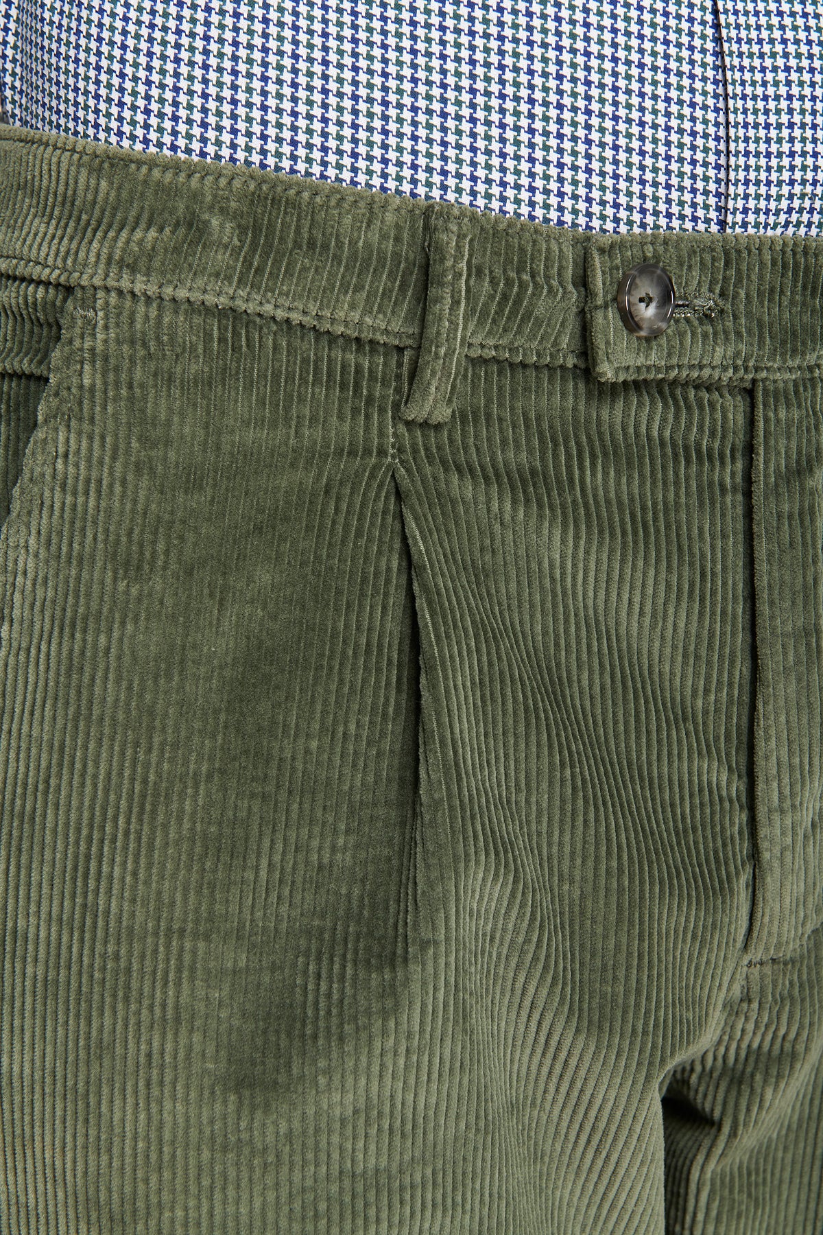 Pantaloni velluto millerighe verde