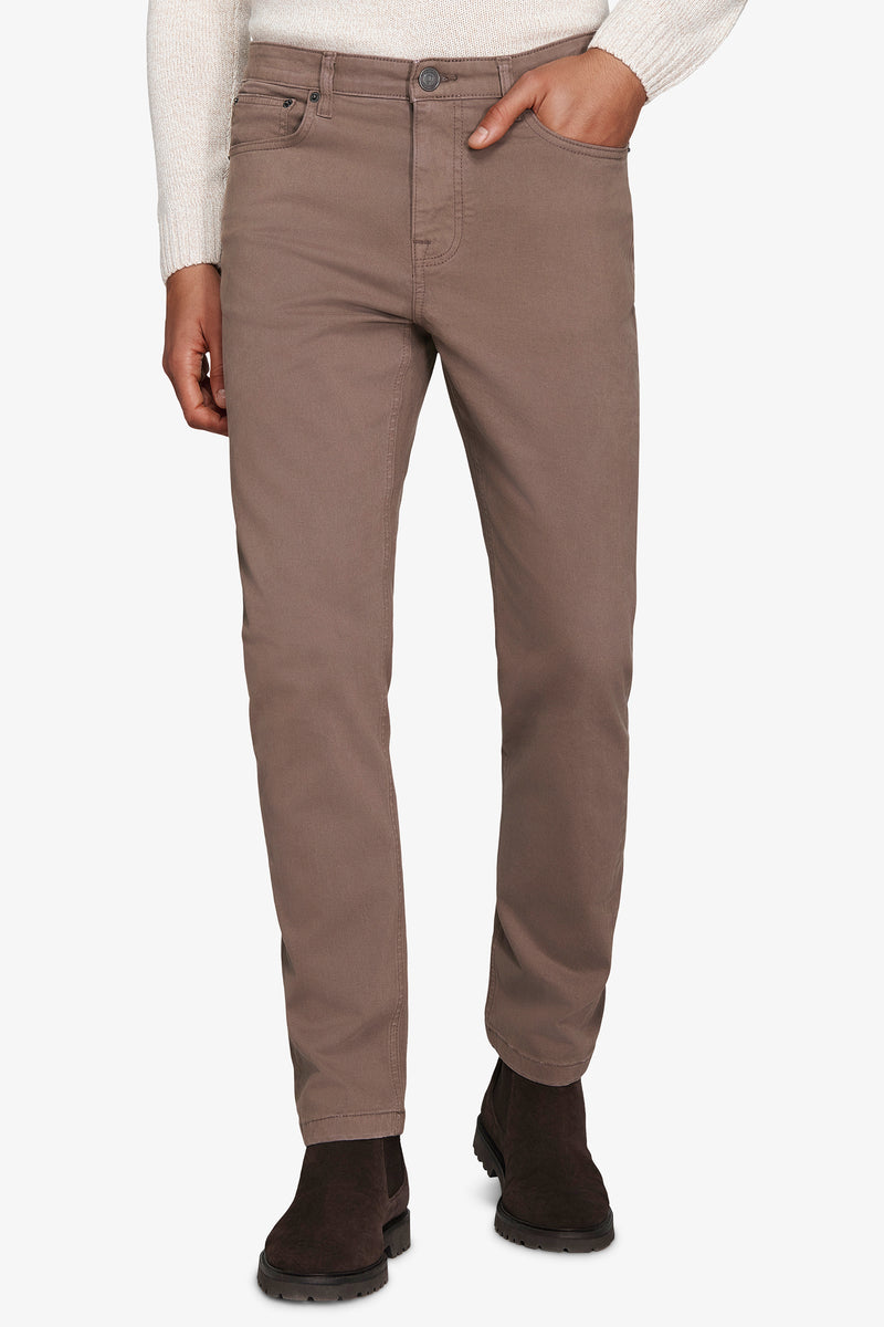 Pantalon 5 poches taupe