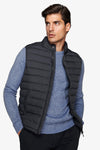 Gilet full zip trapuntato blu
