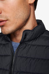 Gilet full zip trapuntato blu