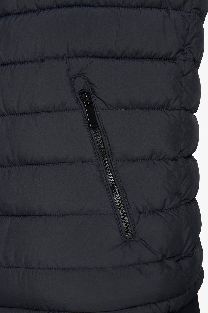 Gilet full zip trapuntato blu