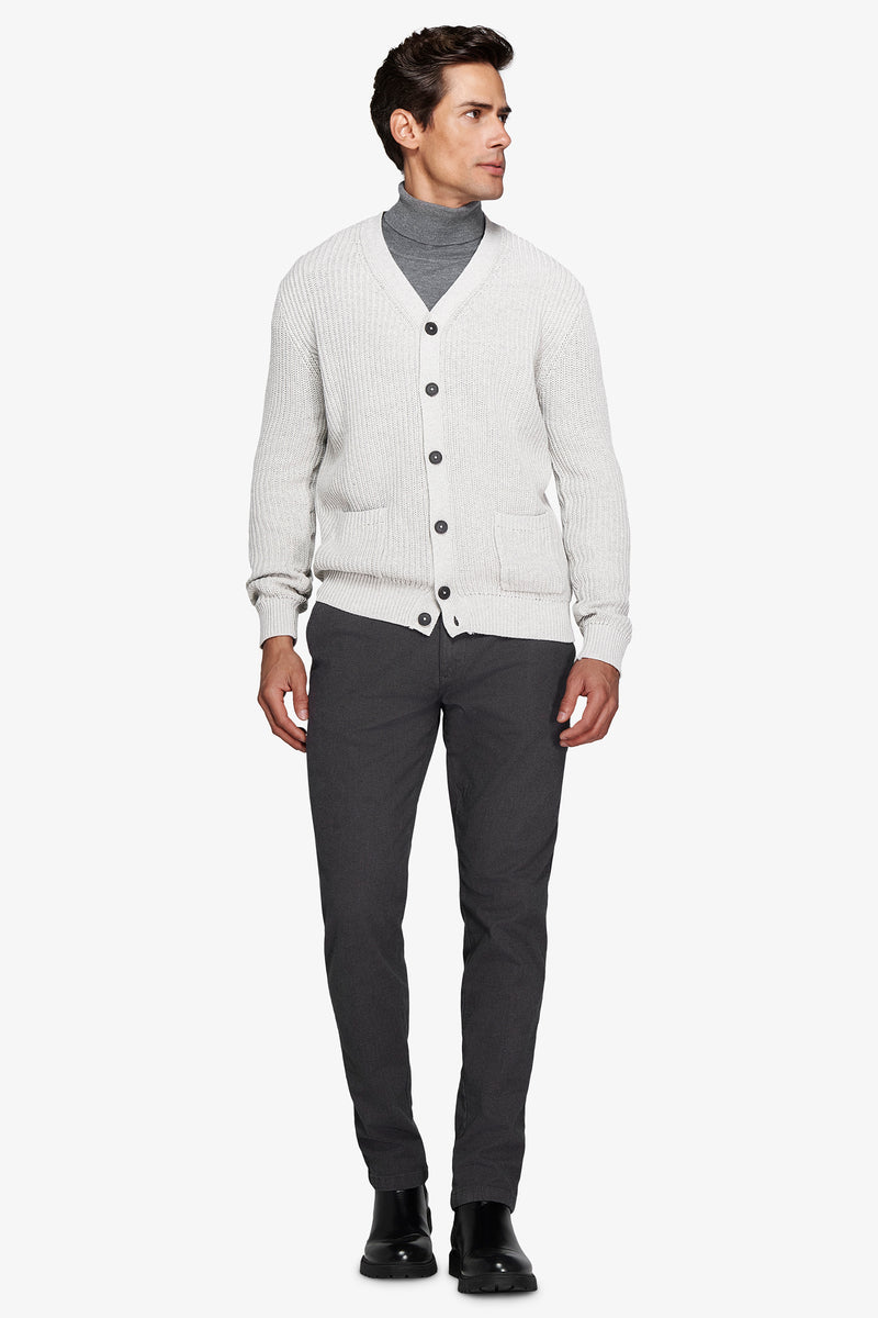 Cardigan costa inglese grigio chiaro