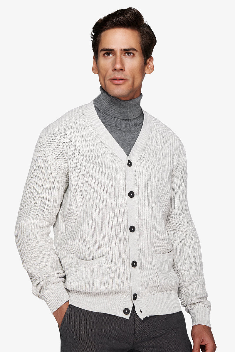 Cardigan costa inglese grigio chiaro