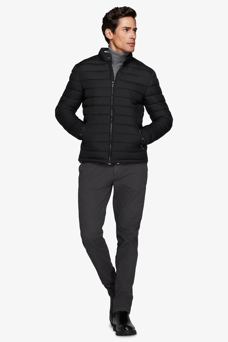 Piumino full zip trapuntato nero