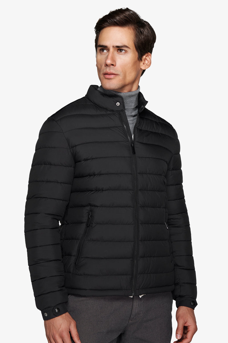 Piumino full zip trapuntato nero