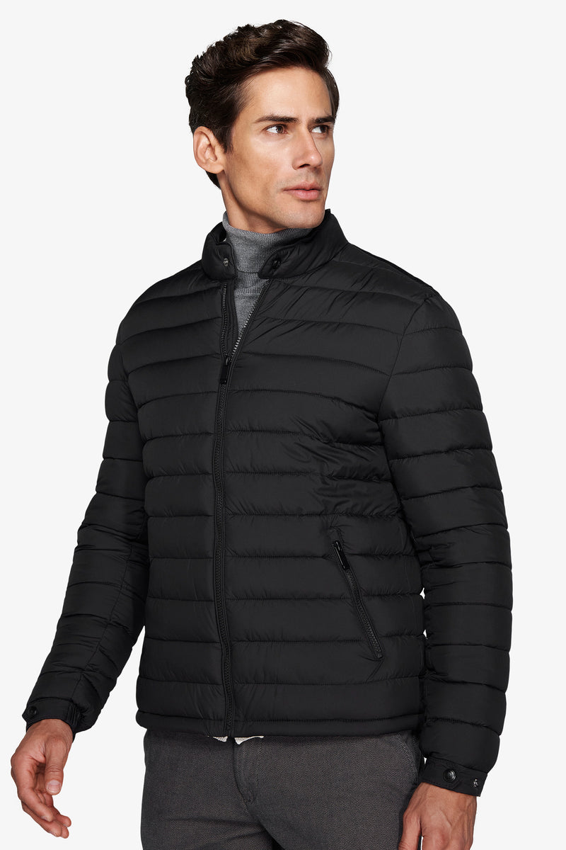 Piumino full zip trapuntato nero