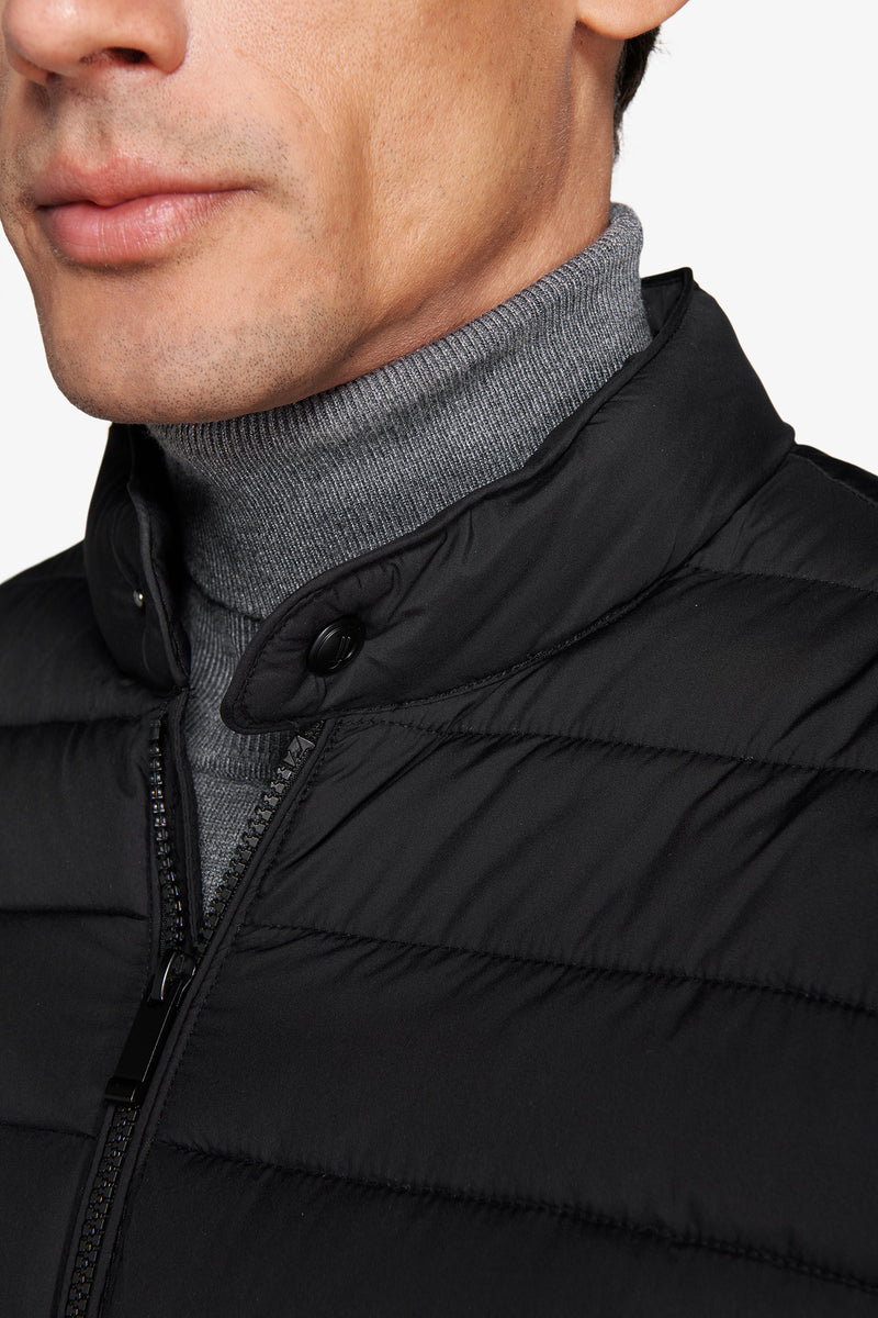 Piumino full zip trapuntato nero
