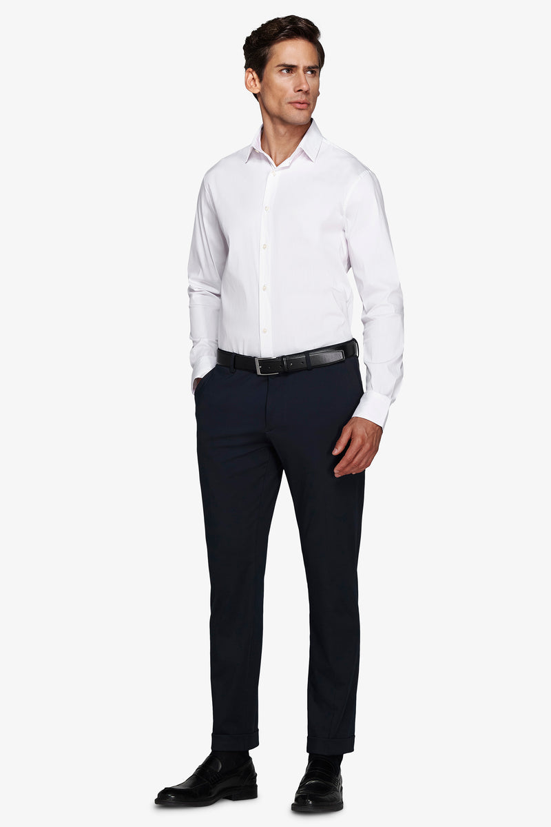 Camicia stretch unita bianca slim