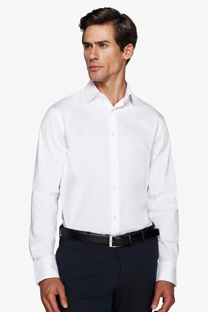 Camicia stretch unita bianca slim