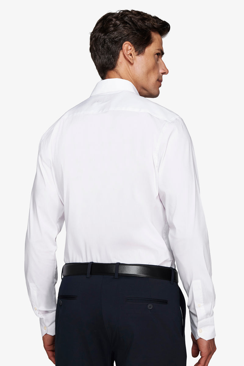 Camicia stretch unita bianca slim