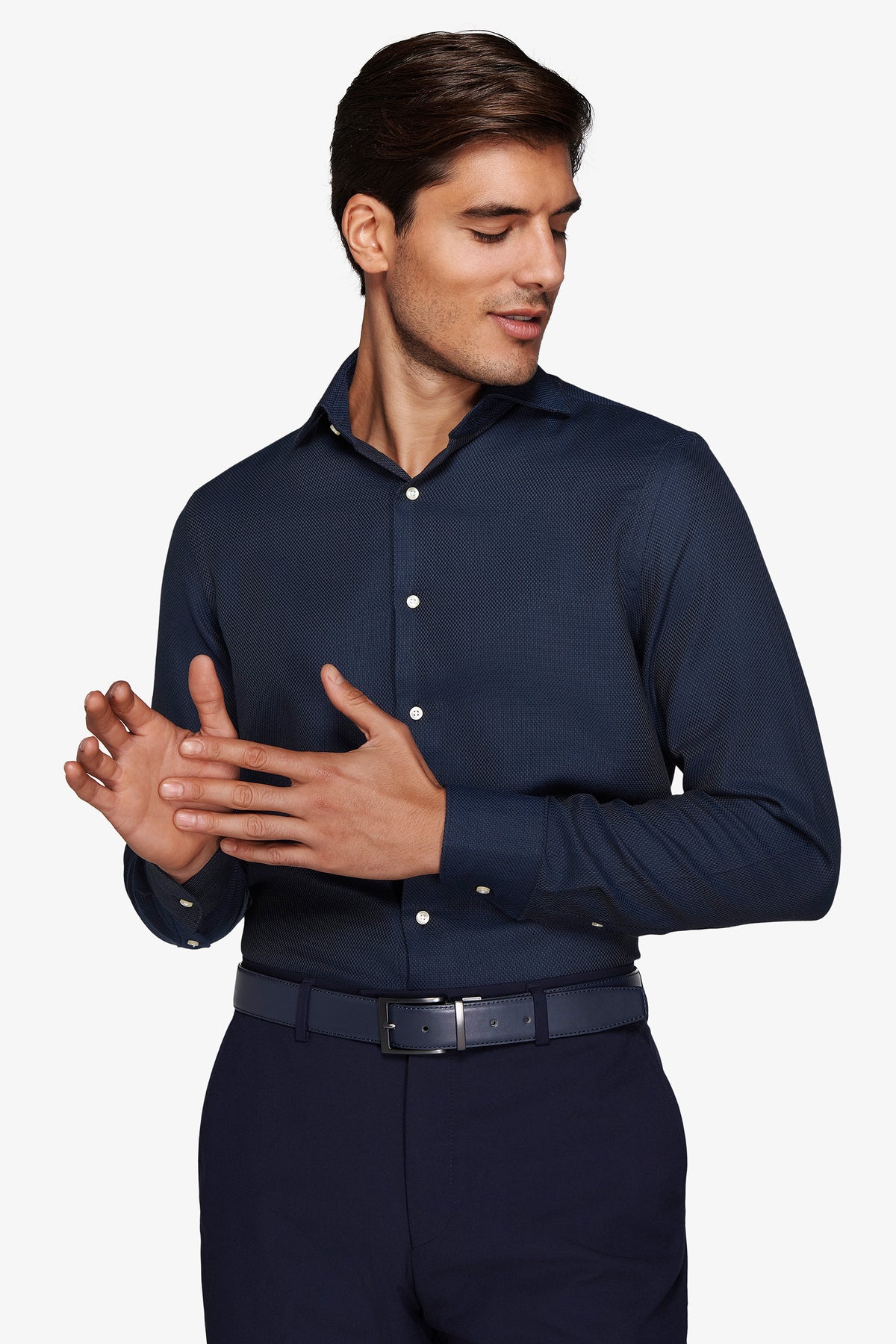 Camicia "la Picoco" operata blu slim