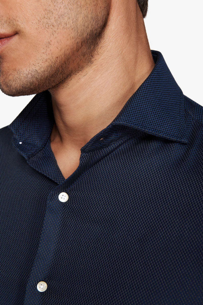 Camicia "la Picoco" operata blu slim