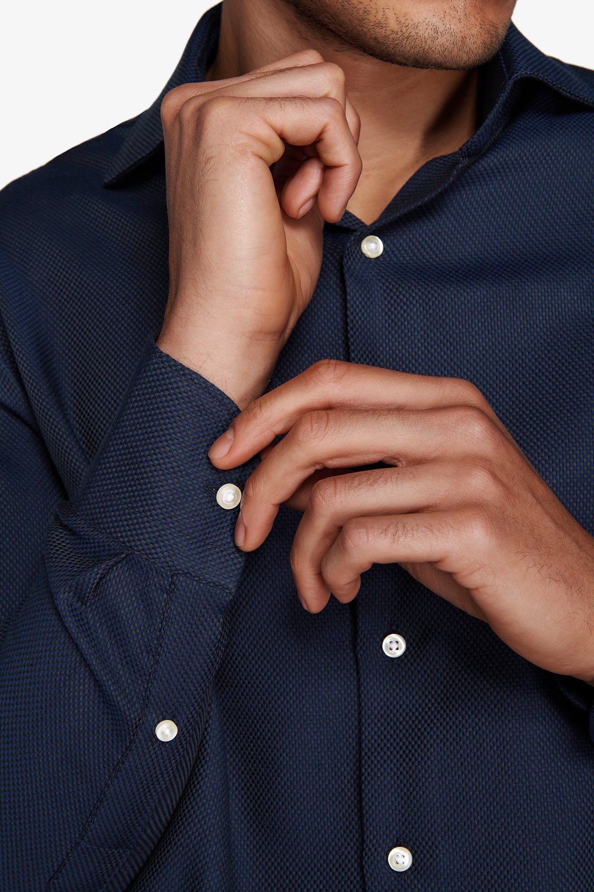 Camicia "la Picoco" operata blu slim