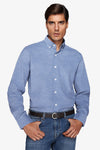Powder blue needlecord corduroy shirt