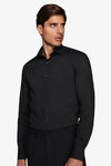 Chemise unie stretch noire