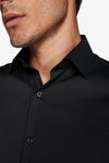 Chemise unie stretch noire