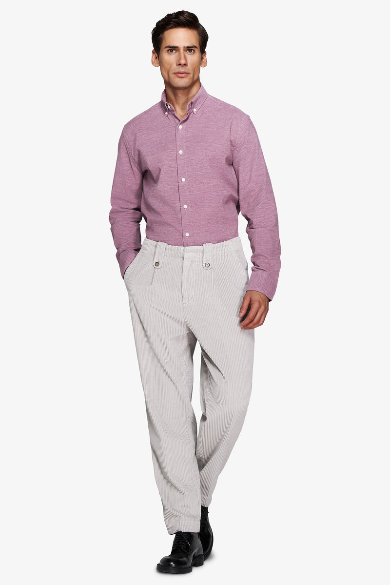 Wine corded corduroy shirt