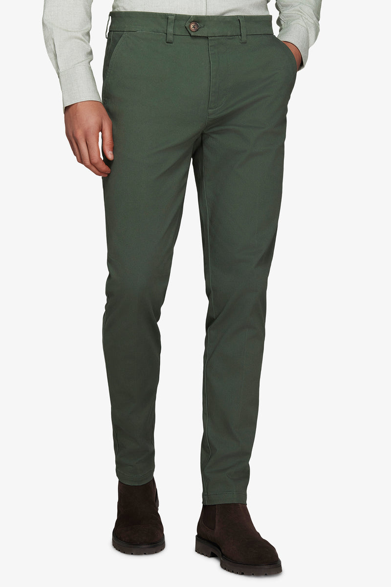 Pantaloni chino gabardina verdi