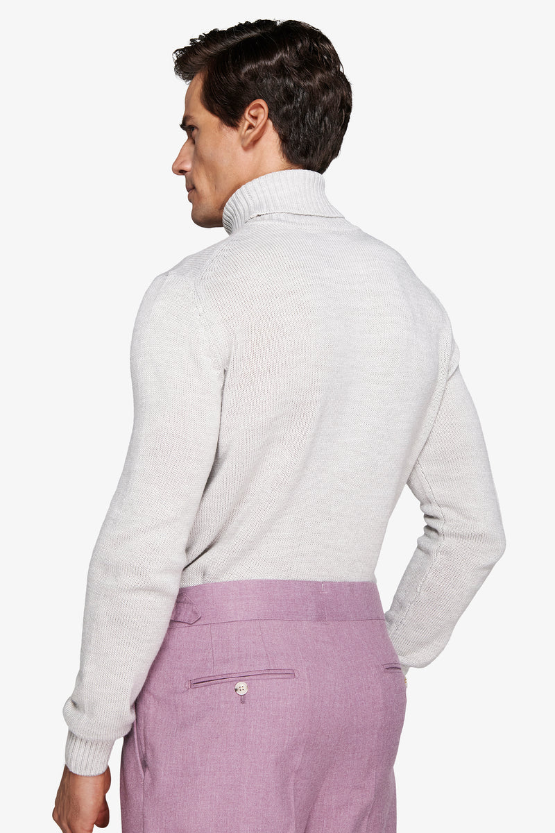 Maglia dolcevita effetto lambswool grigio chiaro