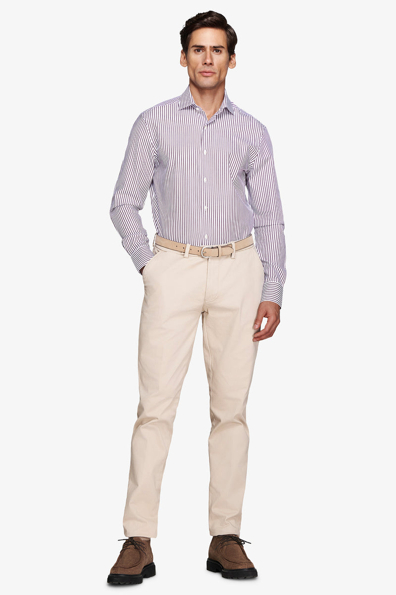 Burgundy striped shirt