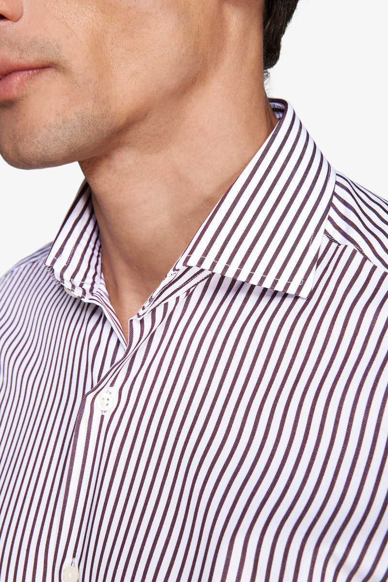 Burgundy striped shirt