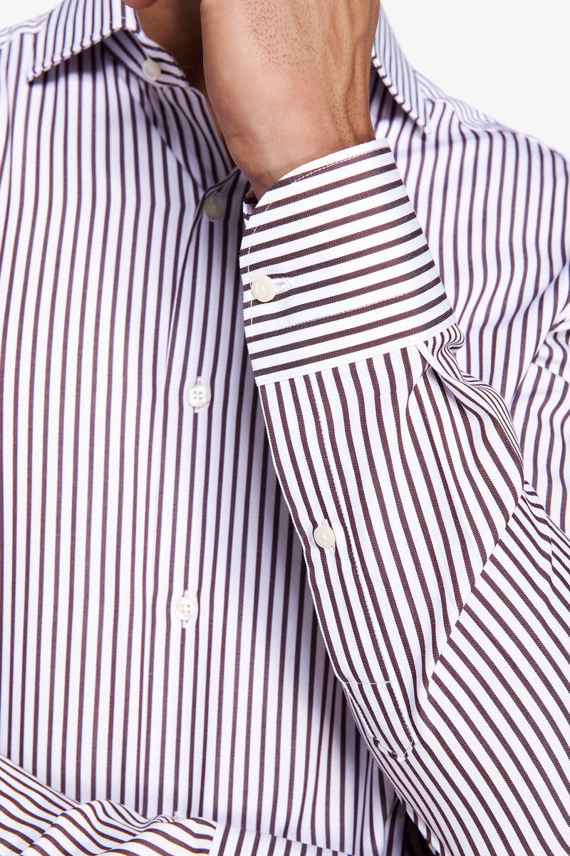 Burgundy striped shirt