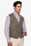 Gilet doppiopetto in maglia tortora