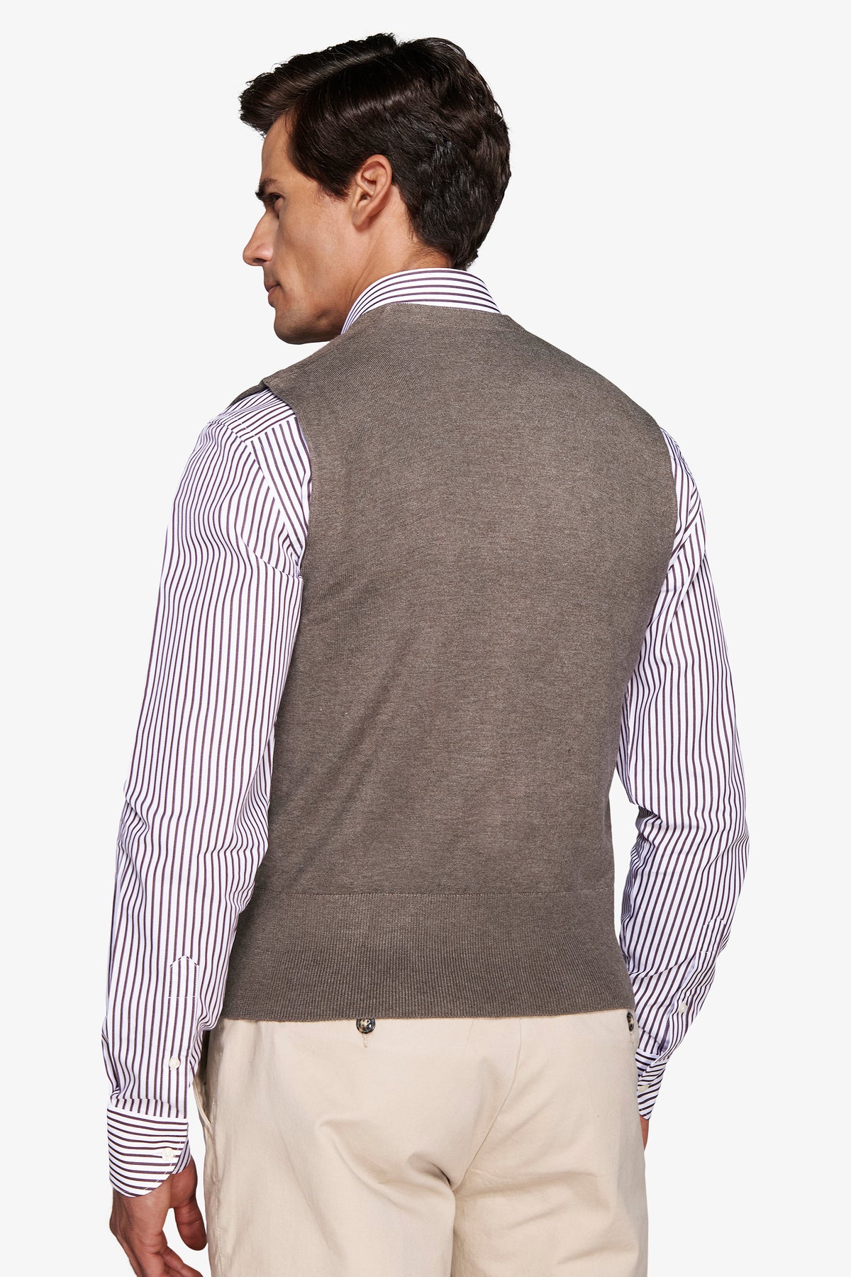 Gilet doppiopetto in maglia tortora