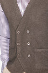 Gilet doppiopetto in maglia tortora