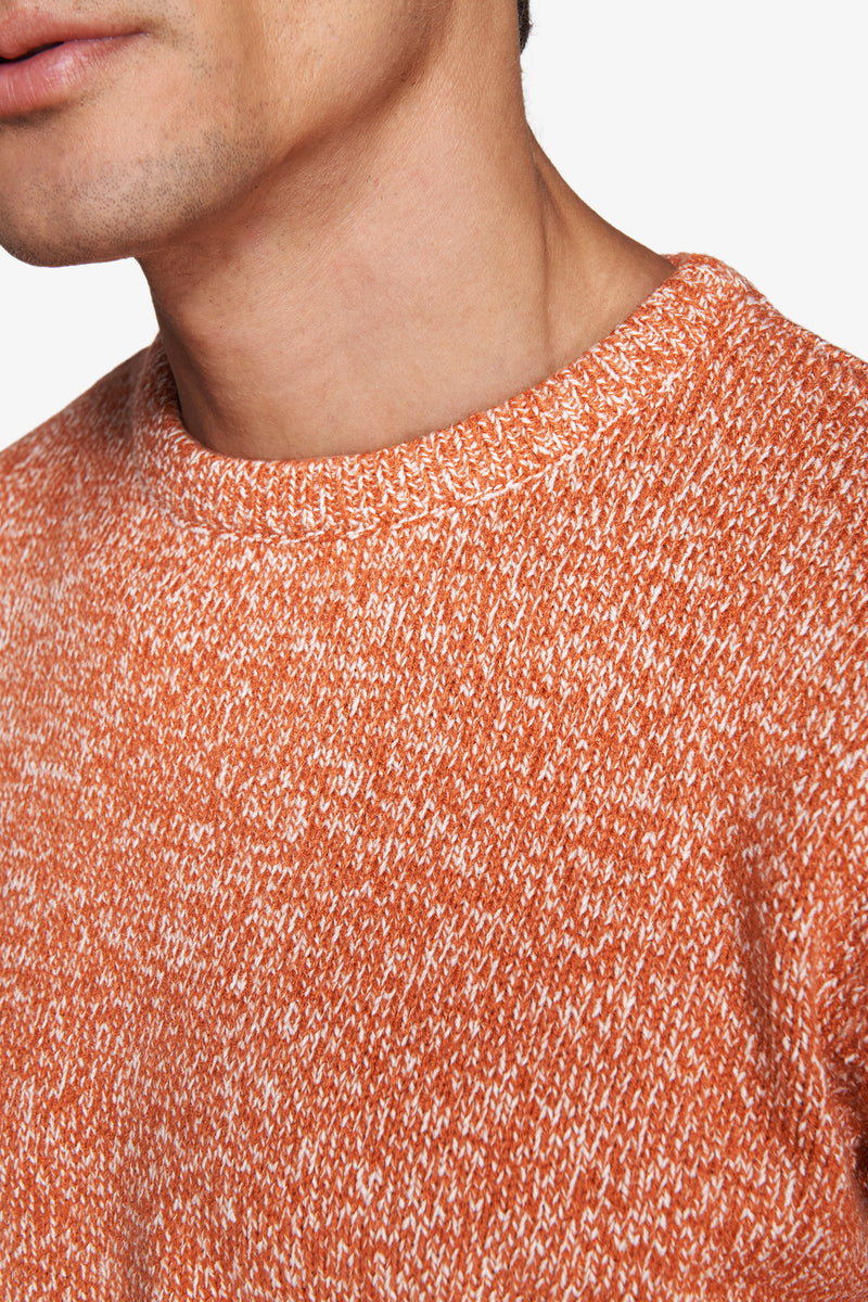 Maglia girocollo mouline' arancio