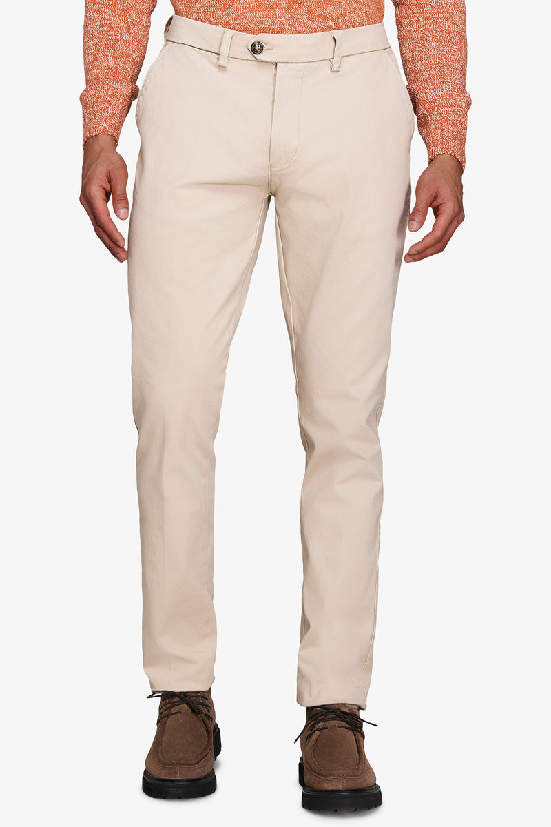 Pantaloni chino gabardina cream