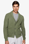 Cardigan collo sciallato verde