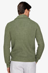 Cardigan collo sciallato verde