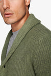 Cardigan collo sciallato verde