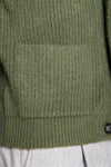 Cardigan collo sciallato verde