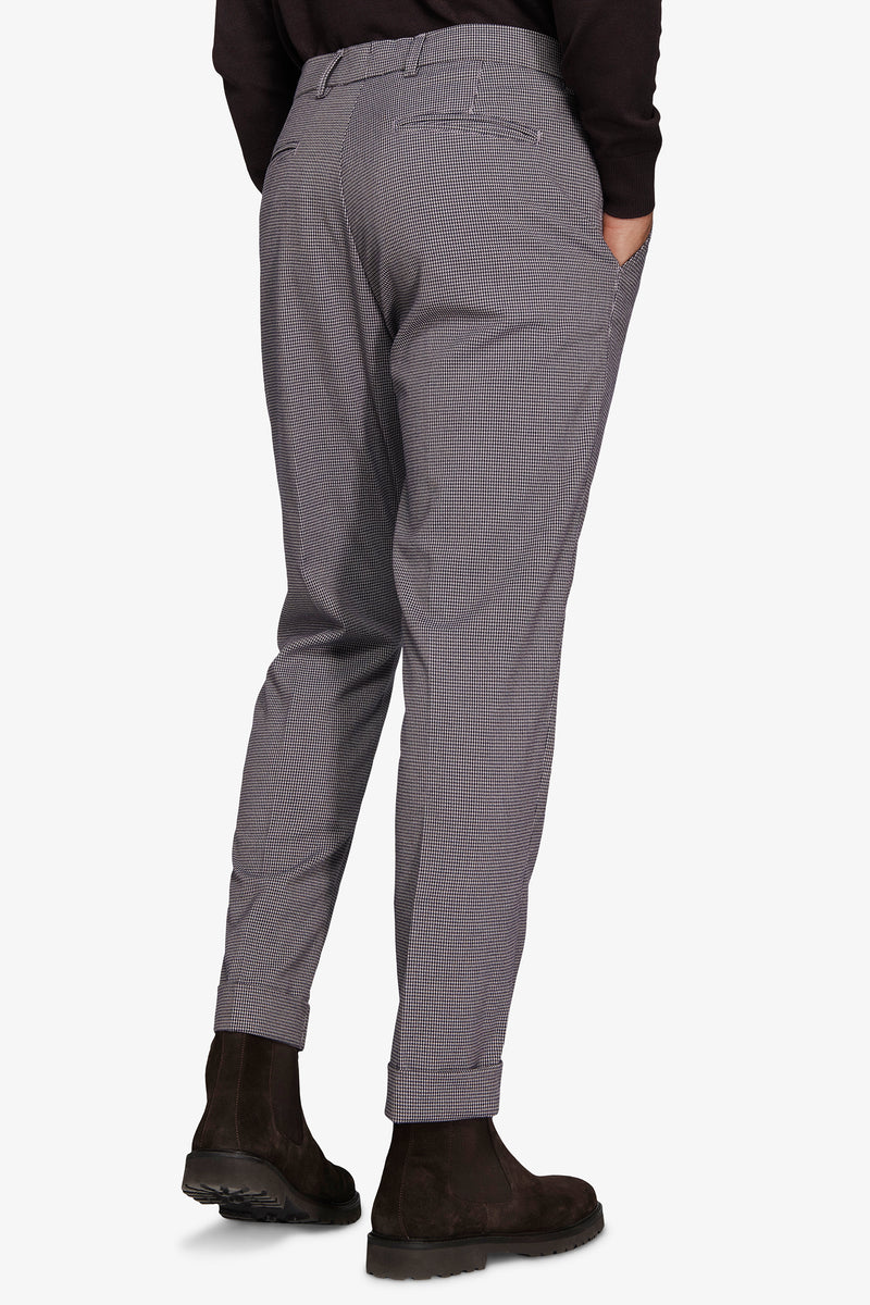 Pantaloni pied de poule tortora