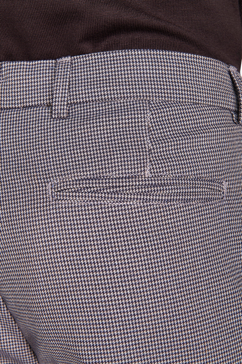 Pantaloni pied de poule tortora