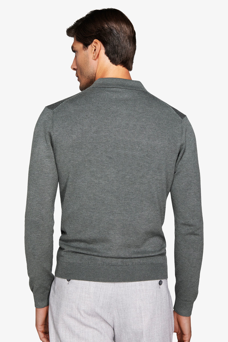 Polo in maglia con bottoni verde