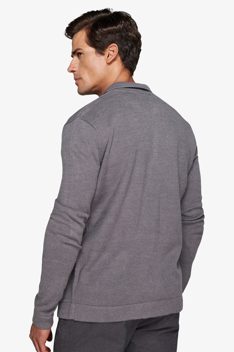 Giacca in maglia grigio medio