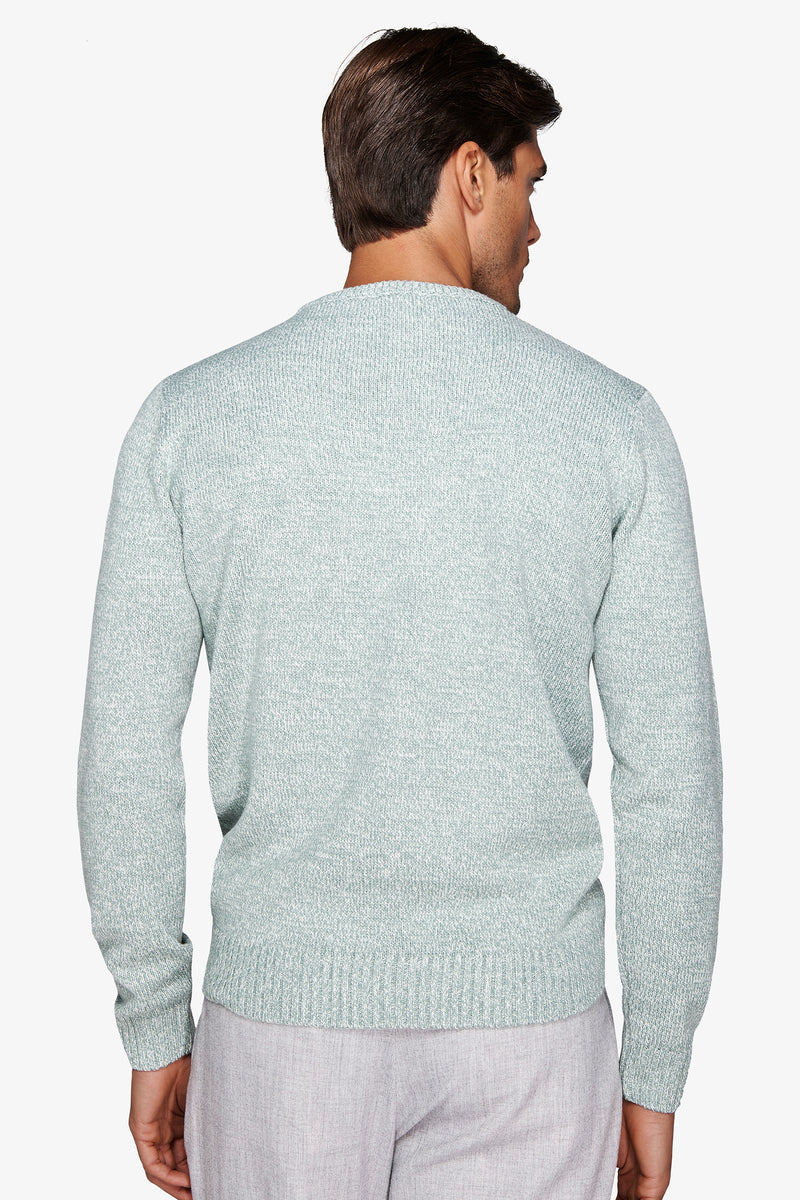 Maglia girocollo mouline' verde acqua