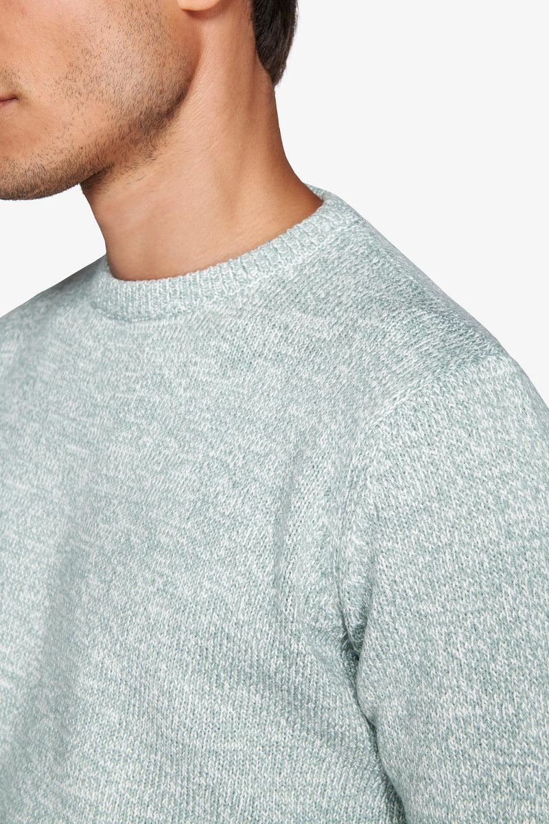 Maglia girocollo mouline' verde acqua