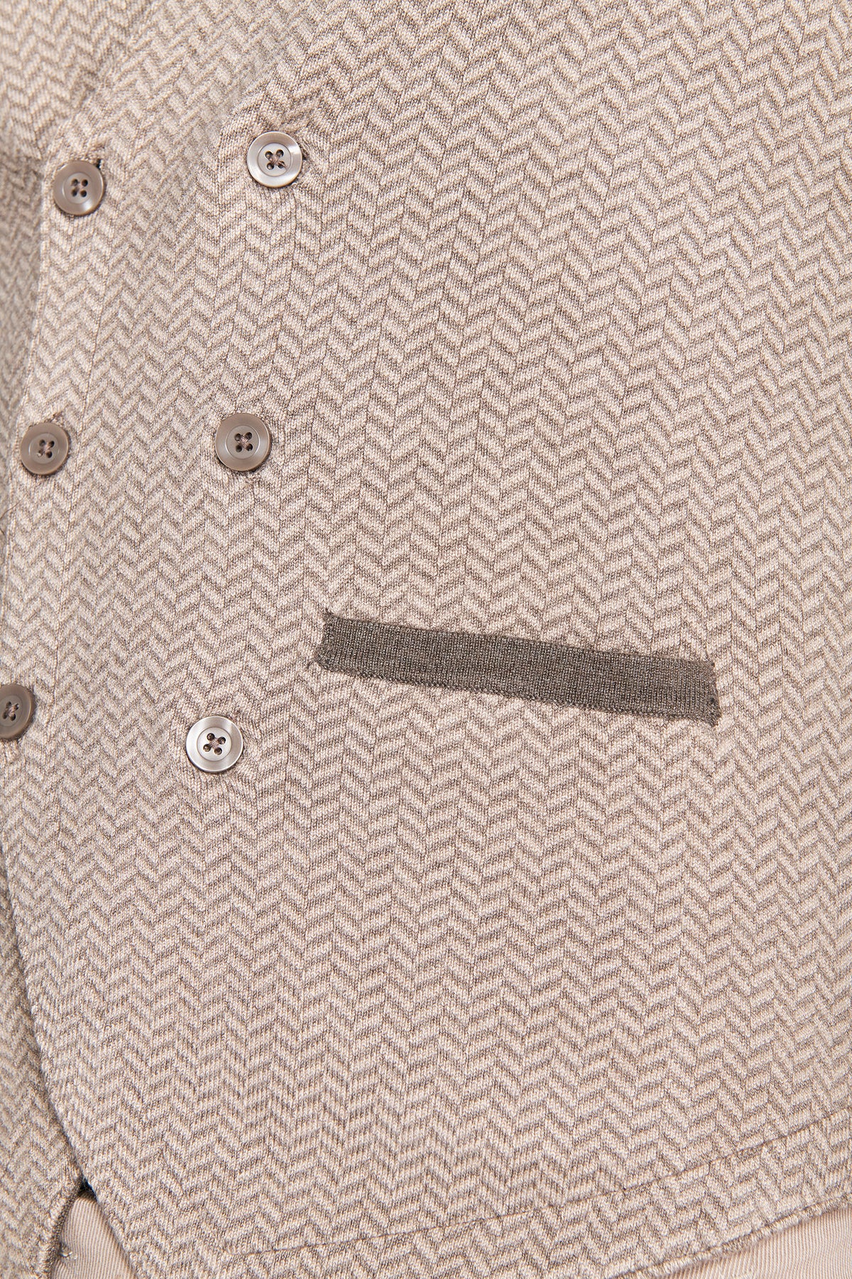 Gilet in maglia doppiopetto herringbone corda