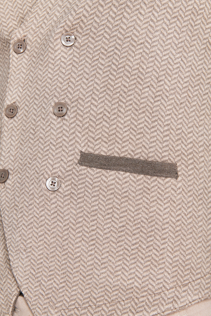 Gilet in maglia doppiopetto herringbone corda