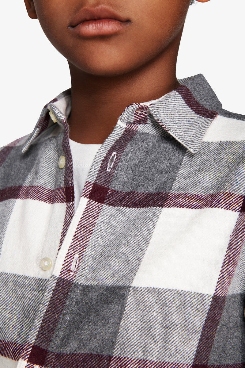Chemise à carreaux bordeaux Kids