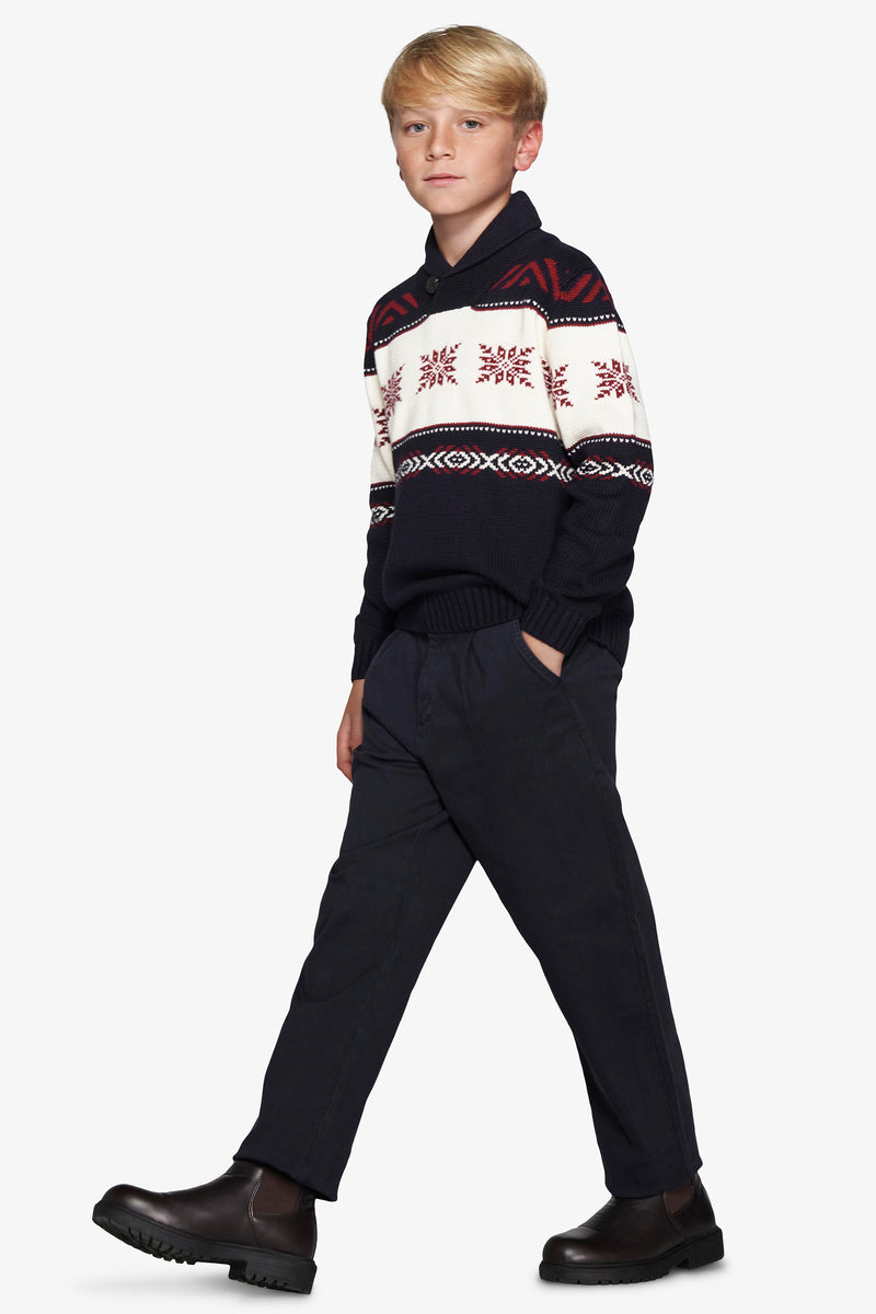 Maglia jacquard norvegese blu Kids