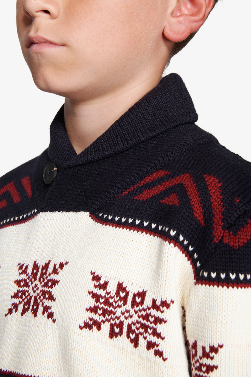 Maglia jacquard norvegese blu Kids