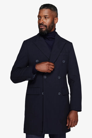 Cappotto doppiopetto Herringbone blu