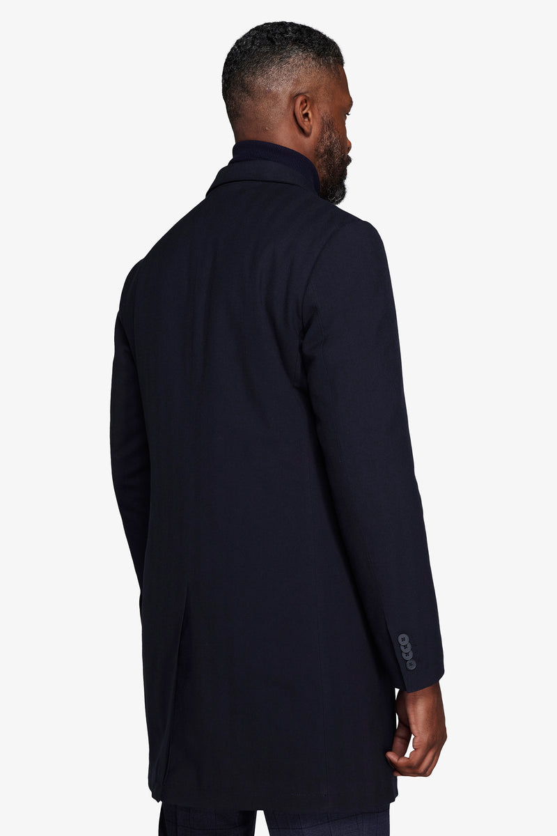 Cappotto doppiopetto Herringbone blu