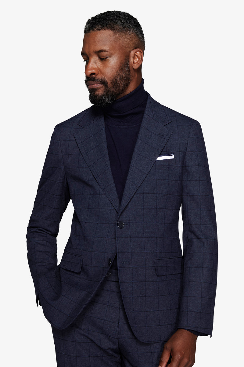 Giacca finestrata blu